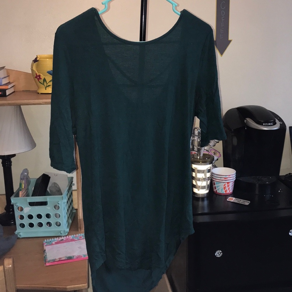 Teal T-shirt with cross back